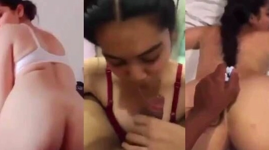 College Girl Gives Cute Doggy Blowjob