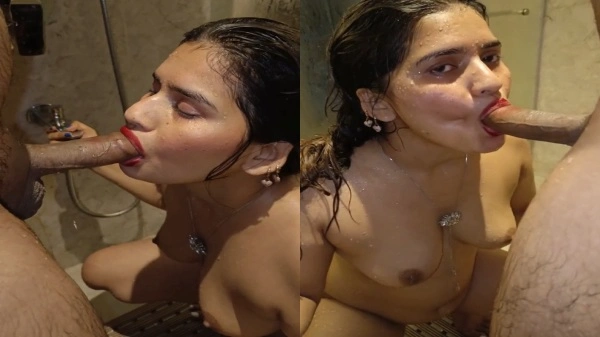 Woman shower blowjob Tamil Aunty XXX steamy